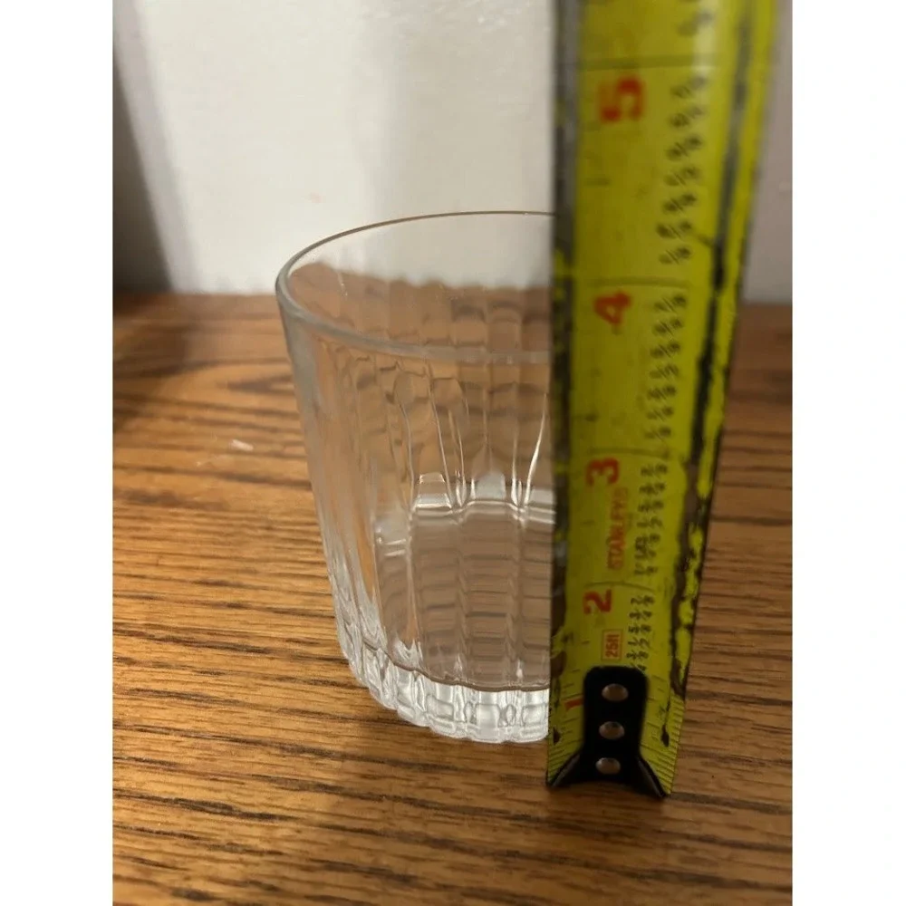 Set of 2 Clear Double Old‎ Fashioned DOF Crystal Tumblers Lowball Glasses